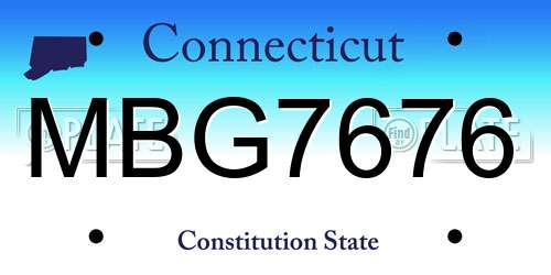 MBG7676 Connecticut License Plate