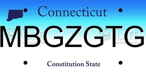 MBGZGTG Connecticut License Plate