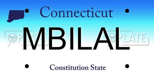 MBILAL Connecticut License Plate