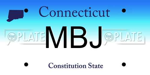MBJ Connecticut License Plate