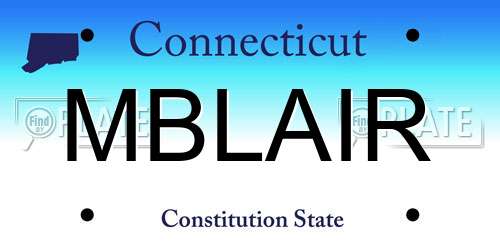MBLAIR Connecticut License Plate