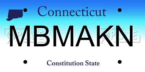 MBMAKN Connecticut License Plate