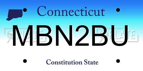 MBN2BU Connecticut License Plate