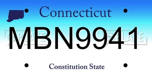 MBN9941 Connecticut License Plate