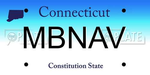MBNAV Connecticut License Plate