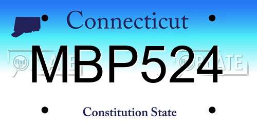 MBP524 Connecticut License Plate