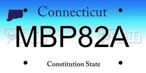 MBP82A Connecticut License Plate