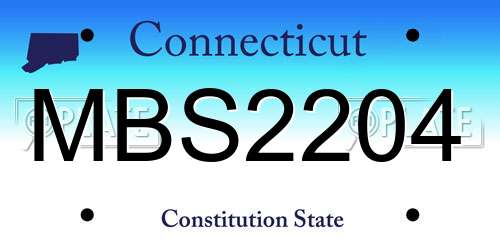 MBS2204 Connecticut License Plate