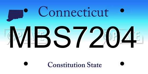 MBS7204 Connecticut License Plate