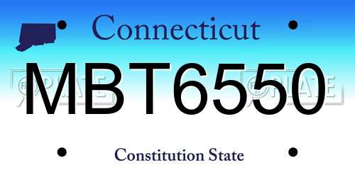 MBT6550 Connecticut License Plate