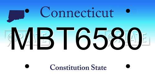 MBT6580 Connecticut License Plate