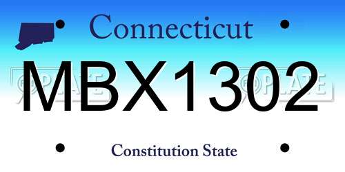 MBX1302 Connecticut License Plate