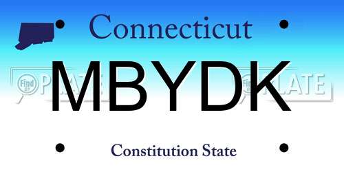 MBYDK Connecticut License Plate