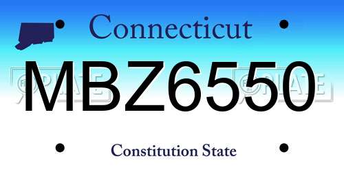 MBZ6550 Connecticut License Plate