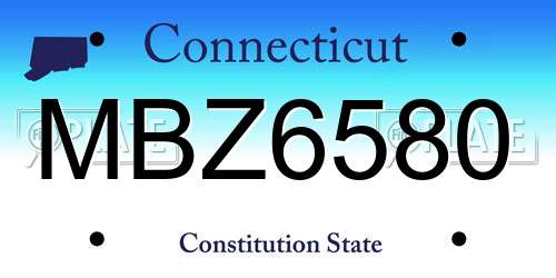 MBZ6580 Connecticut License Plate