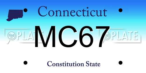 MC67 Connecticut License Plate