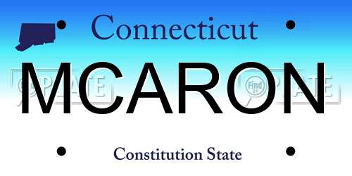 MCARON Connecticut License Plate