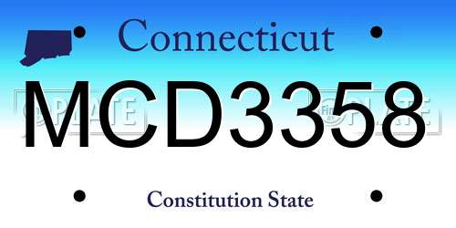 MCD3358 Connecticut License Plate