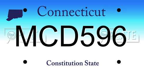 MCD596 Connecticut License Plate