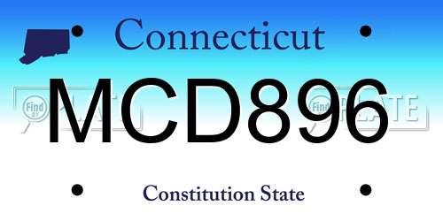MCD896 Connecticut License Plate