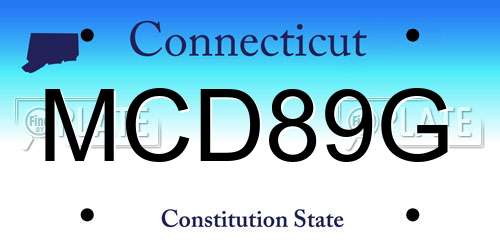 MCD89G Connecticut License Plate