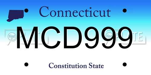MCD999 Connecticut License Plate