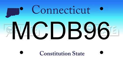 MCDB96 Connecticut License Plate