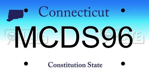 MCDS96 Connecticut License Plate