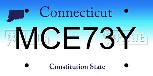 MCE73Y Connecticut License Plate