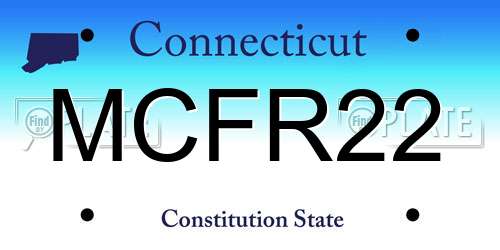 MCFR22 Connecticut License Plate