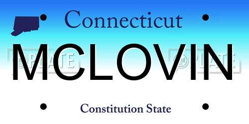 MCLOVIN Connecticut License Plate