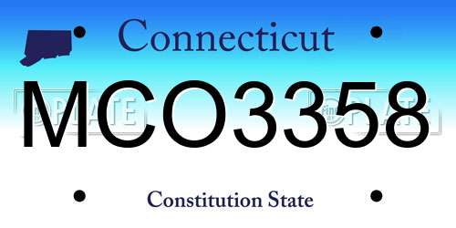 MCO3358 Connecticut License Plate