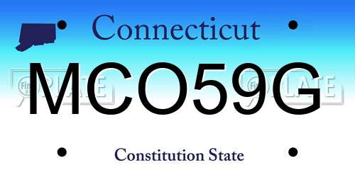 MCO59G Connecticut License Plate
