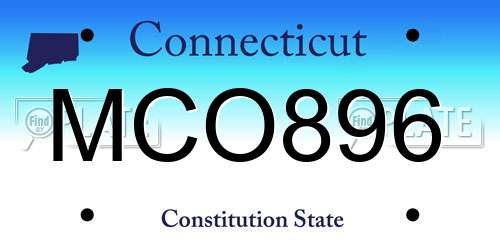 MCO896 Connecticut License Plate