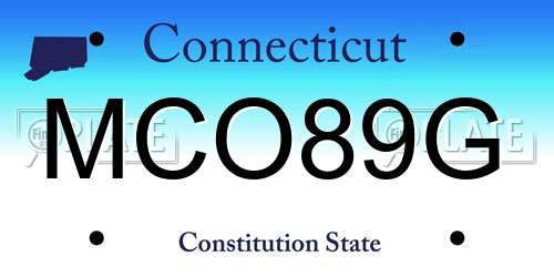 MCO89G Connecticut License Plate