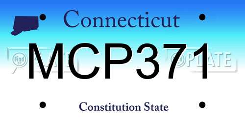 MCP371 Connecticut License Plate