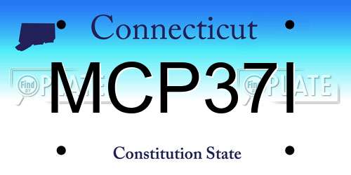 MCP37I Connecticut License Plate
