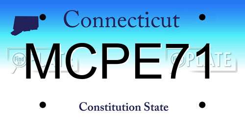 MCPE71 Connecticut License Plate