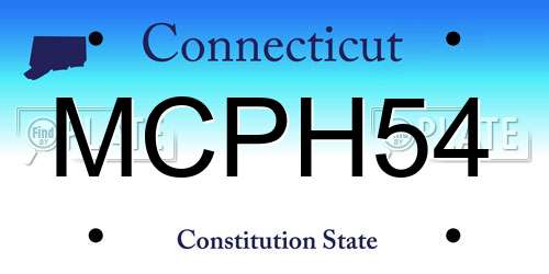 MCPH54 Connecticut License Plate