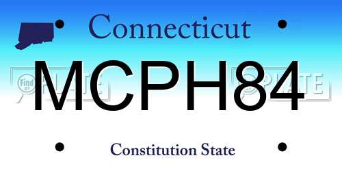 MCPH84 Connecticut License Plate