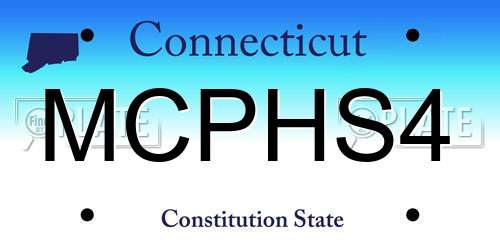 MCPHS4 Connecticut License Plate