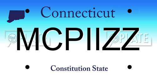 MCPIIZZ Connecticut License Plate