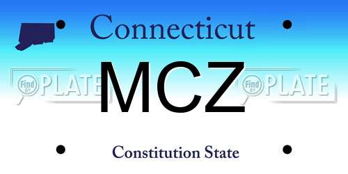 MCZ Connecticut License Plate