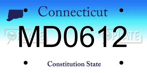MD0612 Connecticut License Plate