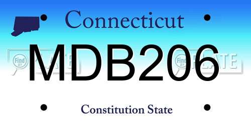 MDB206 Connecticut License Plate