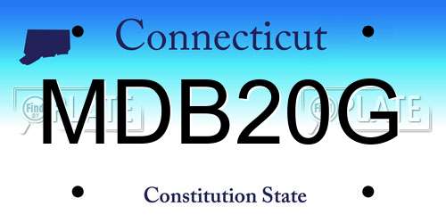 MDB20G Connecticut License Plate