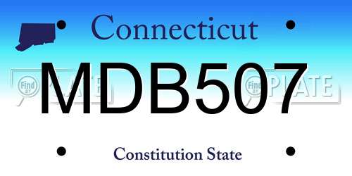 MDB507 Connecticut License Plate