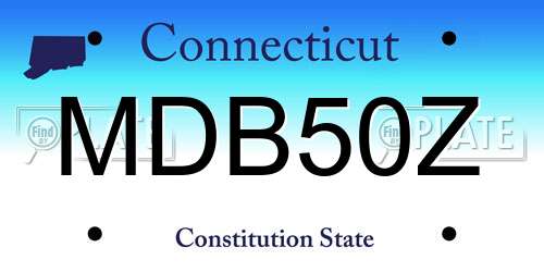 MDB50Z Connecticut License Plate