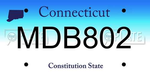 MDB802 Connecticut License Plate