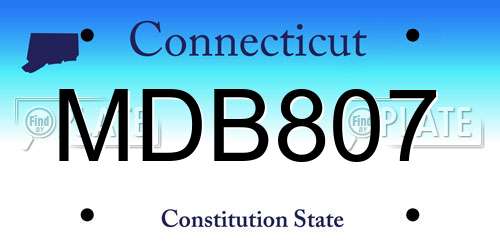 MDB807 Connecticut License Plate